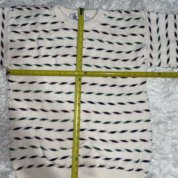 Vintage American Crew Club Sweater Size Large Ivory Made In USA - Picture 2 of 5